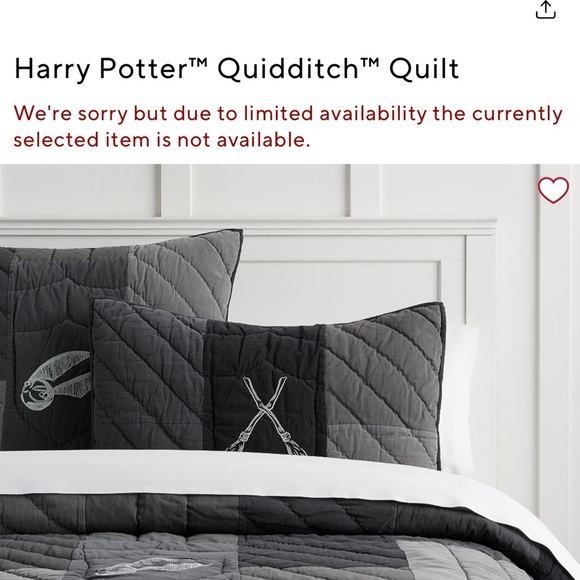 Pottery Barn Teen- Harry Potter Gray Quilted Bedding Set Queen size - Picture 3 of 14
